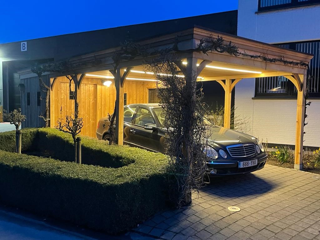 Carport met geïntegreerde berging